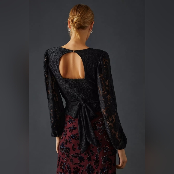 Anthropologie Lace Baloon Sleeve Blouse - Picture 2 of 5